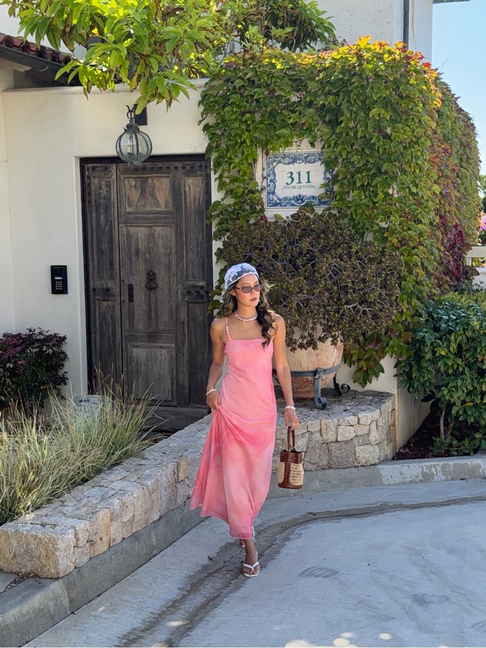 Women’s Pink Tie-Dye Slip Dress